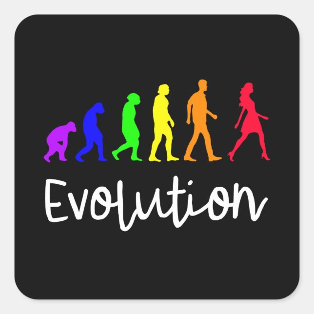Evolution Square Sticker (Front)