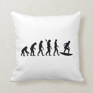 Evolution Surfing Throw Pillow