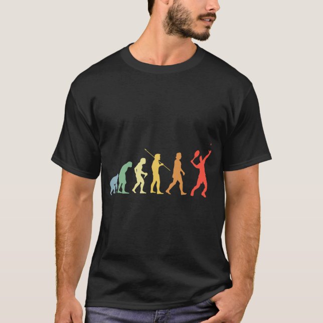 Evolution Tennis Retro Tennis Sport Tennis Player T-Shirt (Front)