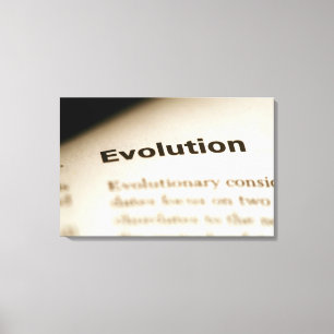 Evolution text on page canvas print