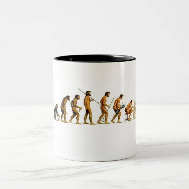 Evolution to Computer Two-Tone Coffee Mug (Center)