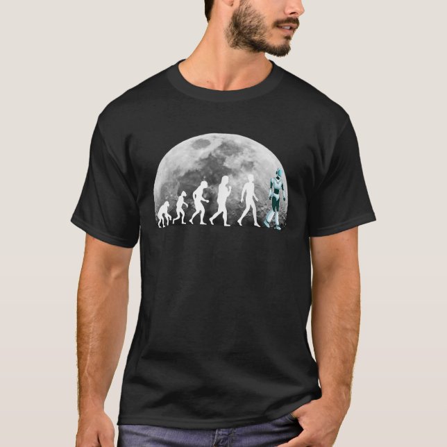 Evolution to Innovation Moonwalk to Robotics Graph T-Shirt (Front)