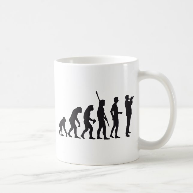 evolution trumpet player coffee mug (Right)