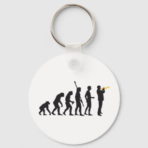 evolution trumpet player keychain