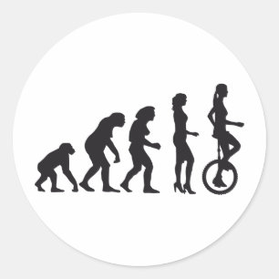 evolution unicycle classic round sticker
