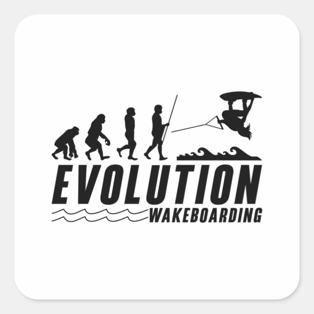 Evolution Wakeboard Wake Wakeboarding Wakeboarder Square Sticker (Front)
