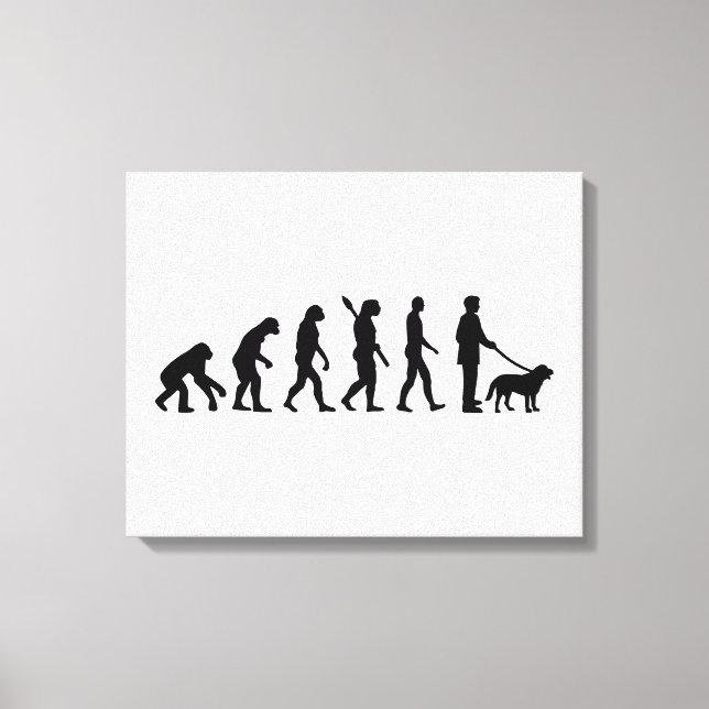 Evolution Walk the dog Canvas Print (Front)