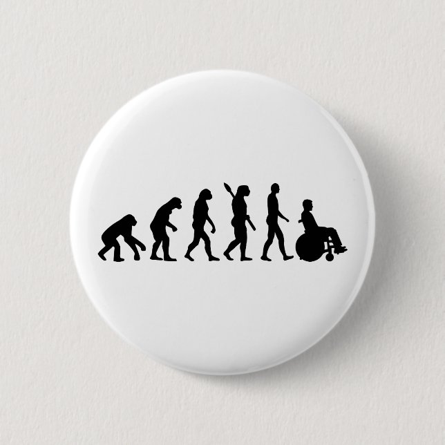 Evolution wheelchair handicaped 2 inch round button (Front)
