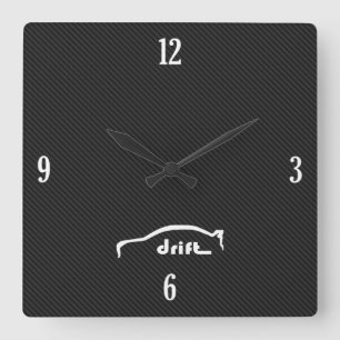 Evolution X Drift Brushstroke Logo Square Wall Clock
