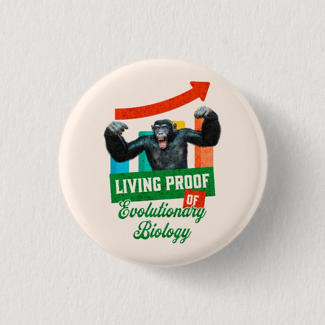 Evolutionary Biology Primate Humour 1 Inch Round Button (Front)
