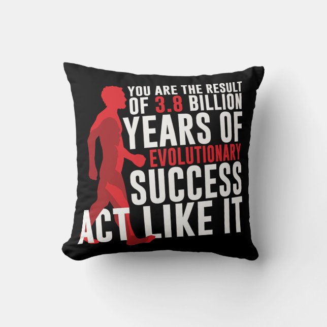 Evolutionary Success Throw Pillow (Front)