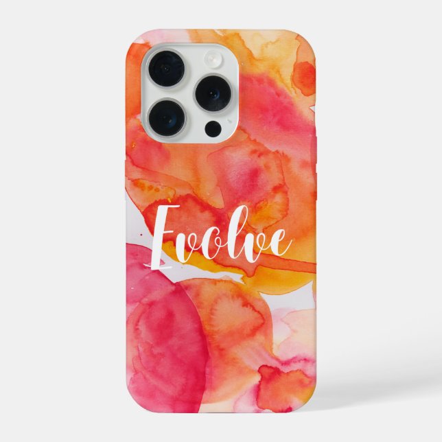 Evolve Bold Watercolor Abstract Art iPhone 15 Pro Case (Back)