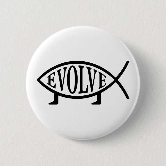 Evolve Fish 2 Inch Round Button (Front)