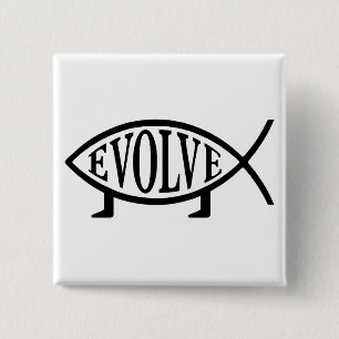 Evolve Fish 2 Inch Square Button