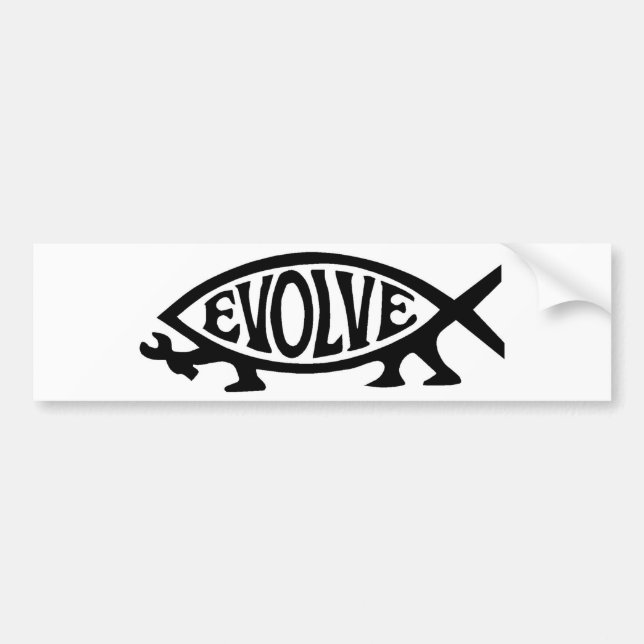 Evolve Fish Bumper Sticker (Front)