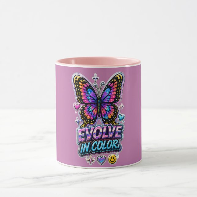 Evolve in Colour Butterfly 🦋 Inspirational  Mug (Center)