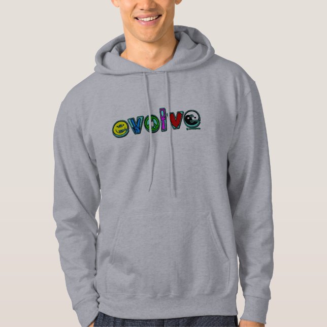 EVOLVE with Six Symbols of Peace and Progress Hoodie (Front)