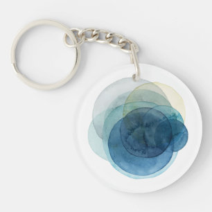 Evolving Planets - Watercolor Circles Keychain