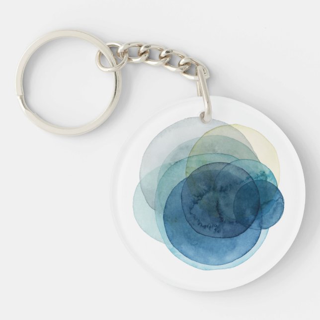 Evolving Planets - Watercolor Circles Keychain (Front)