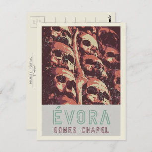 Evora Bones Chapel illustration Portugal Postcard