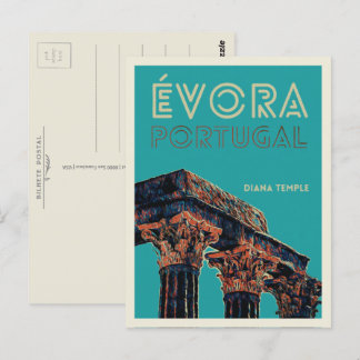 Evora Diana temple illustration Portugal Postcard