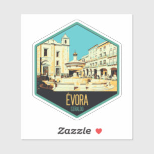Evora Giraldo square illustration Portugal