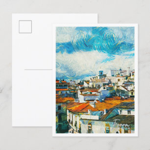 Evora Portugal Beautiful Oil Paint Landscape Postcard