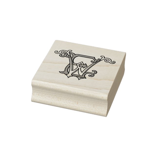 EW Initials WE Monogram Rubber Ink Stamp Wedding (Stamp)