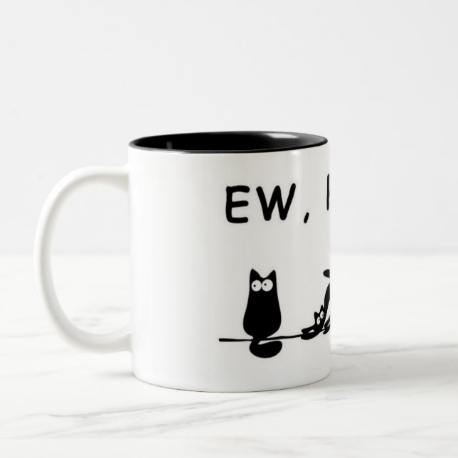"Ew, les gens — Mug de chat drôle" (Gauche)