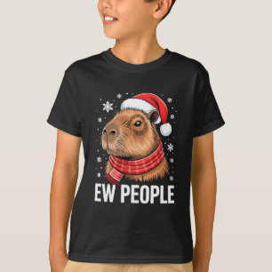 Ew People Capybara Christmas Funny Introvert Holid T-Shirt