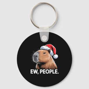 Ew People Capybara Christmas Humor  Keychain