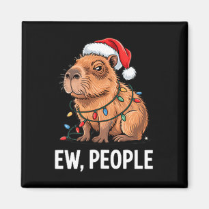 Ew People Capybara Christmas Lights Funny Introver Magnet