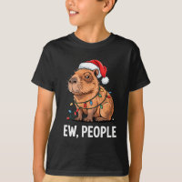 Ew People Capybara Christmas Lights Funny Introver