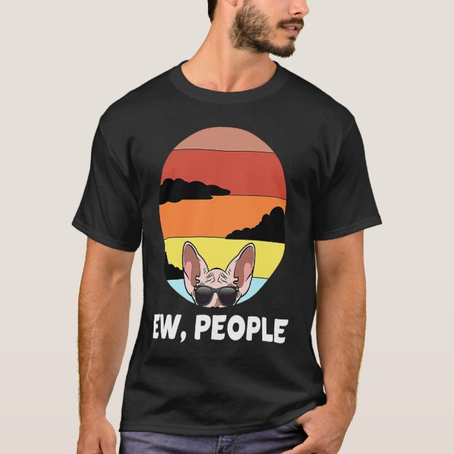 Ew People Cat Sphynx Cat T-Shirt (Front)
