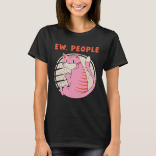 Ew People Cat With Mask Vintage Anti Social Intro T-Shirt
