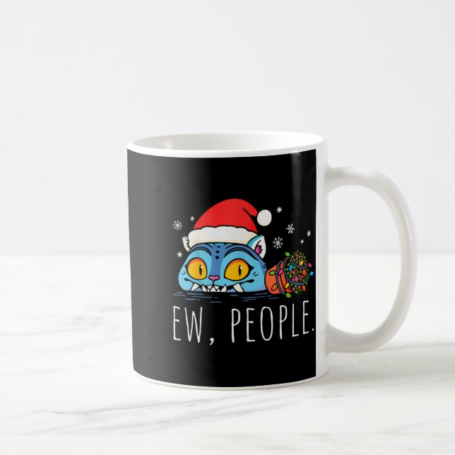 Ew People Christmas Funny Tiger Sarcastic Humor In Coffee Mug (Right)