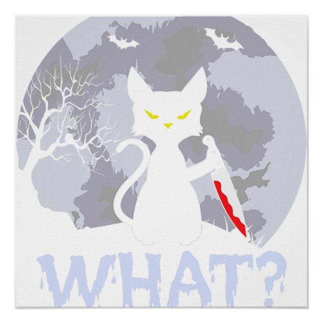 Ew People Funny Black Cat Evil Eyes Meowy Kitten H Poster (Front)