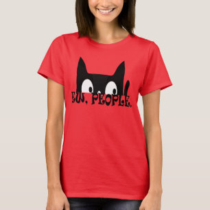 Ew People Funny Black Cat Womens T-Shirt