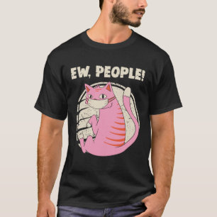 Ew People Funny Cat With Mask Vintage Anti Social T-Shirt