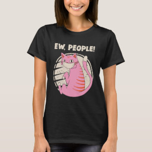 Ew People Funny Cat With Mask Vintage Anti Social T-Shirt