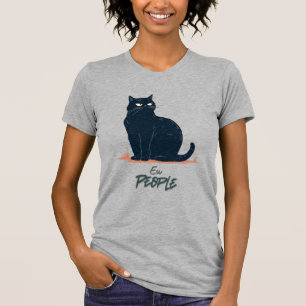 Ew People Funny Introvert Cat Vintage T-Shirt