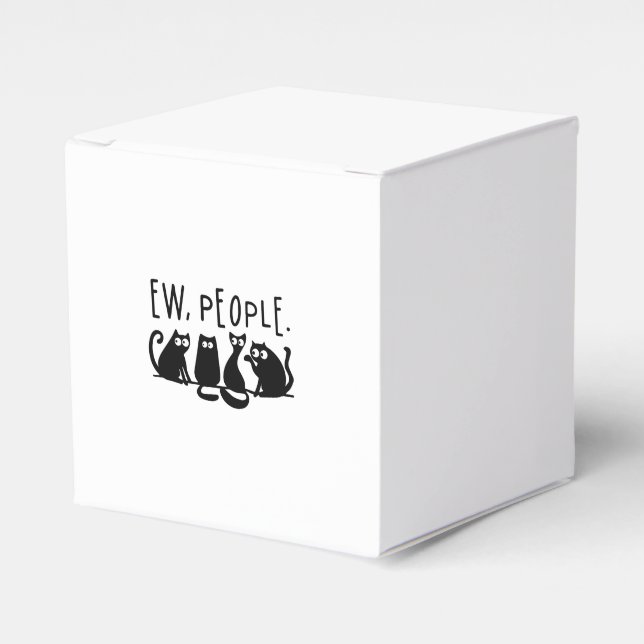 Ew People Funny Meowy Black Cats Favor Box (Front Side)