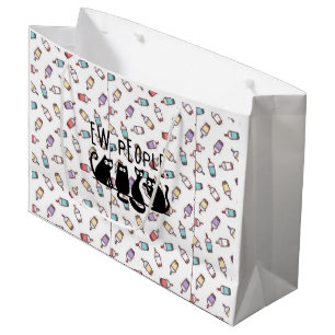 Ew People Funny Meowy Black Cats Large Gift Bag
