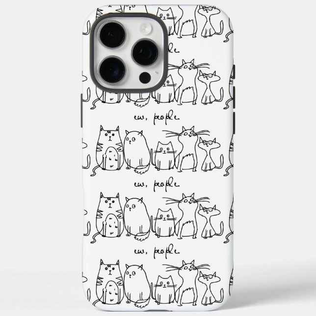 Ew, People Funny Meowy Cat Lovers Case-Mate iPhone Case (Back)