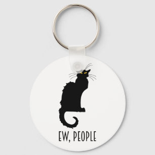 Ew, People Funny Vintage Black Cat Keychain
