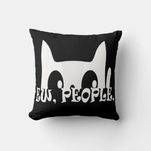 Ew People Funny White Cat Throw Pillow