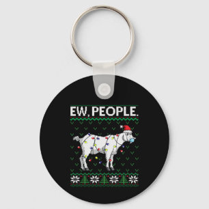 Ew People Goat  Santa Ugly Christmas Gift Keychain