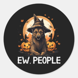 Ew People Halloween Dog Classic Round Sticker