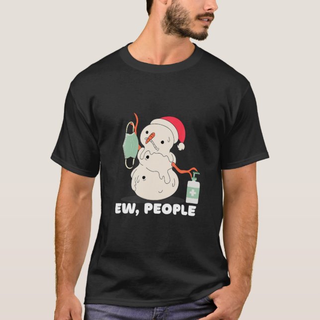 Ew People, Melting Christmas Snowman, Facemask and T-Shirt (Front)
