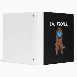 Ew People Newfie Dog Wearing Face Mask Gift Binder